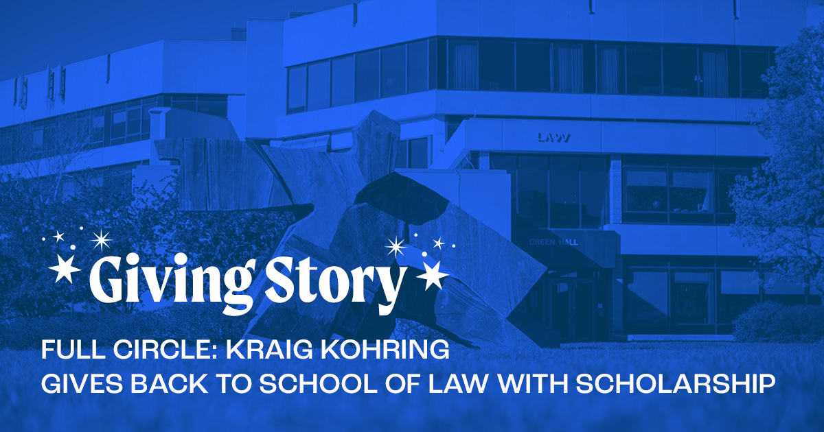 Giving Story Full circle: Kraig Kohring gives back to School of Law with scholarship