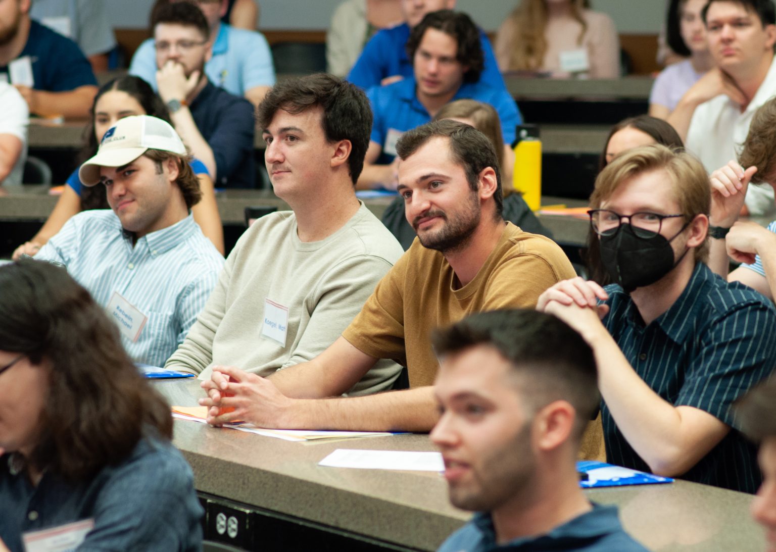 Students listening in a classroom