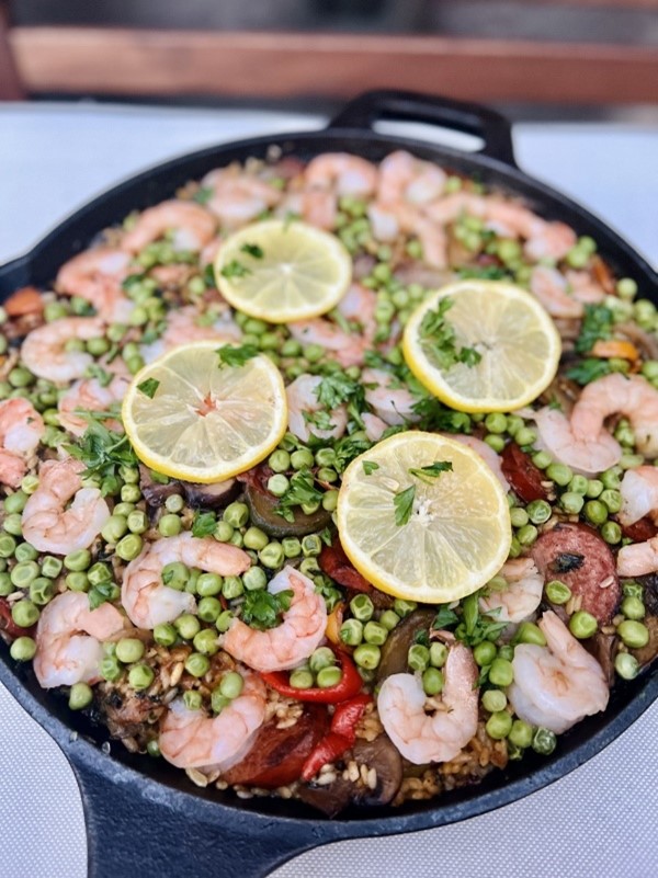 A pan of paella