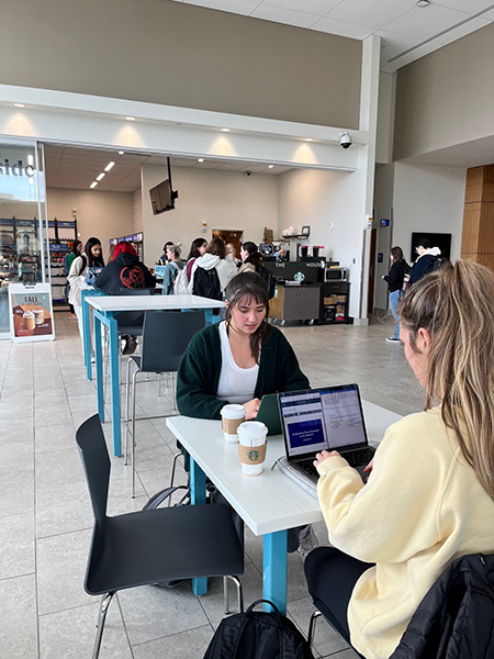 Law students studying at the Burge Union