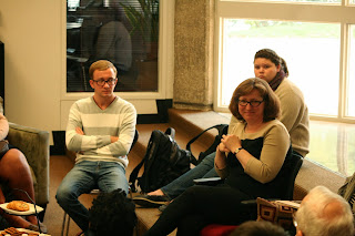 Cathleen Carothers speaks to a group
