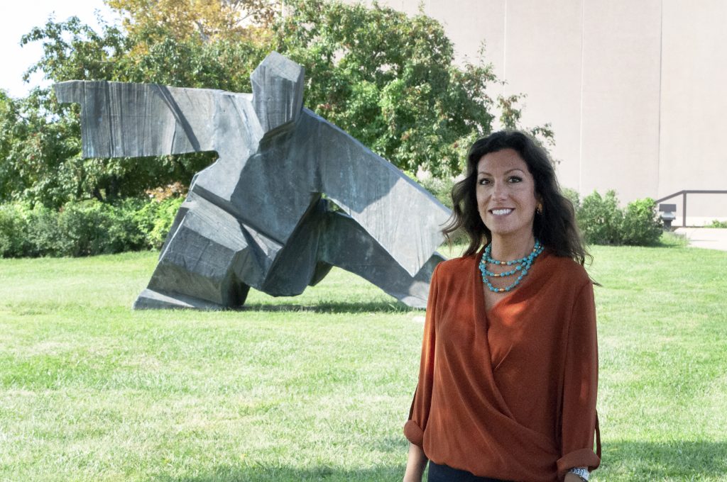 Leah Terranova standing outside the KU Law building.