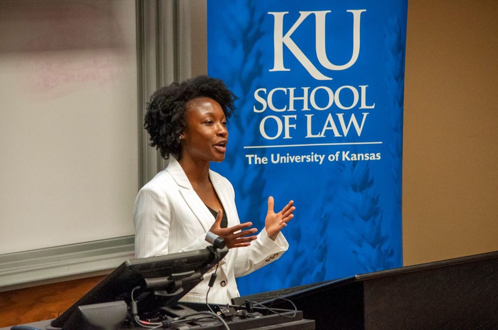 Denise Dantzler speaking at lectern
