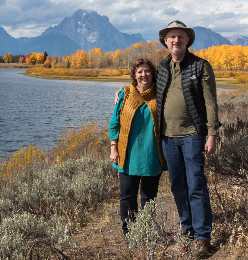 Julia Gille Anderson, left, and Jett Anderson, both L'82.