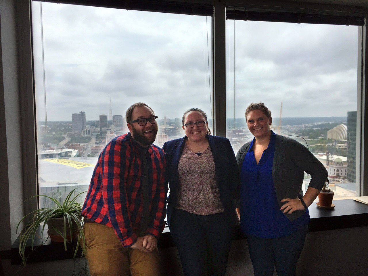 KU Law students Travis Freeman, Libby Snyder and Cori Viola are spending the summer as interns at Legal Aid of Western Missouri. Also an intern, not pictured, is Maggie Turek.