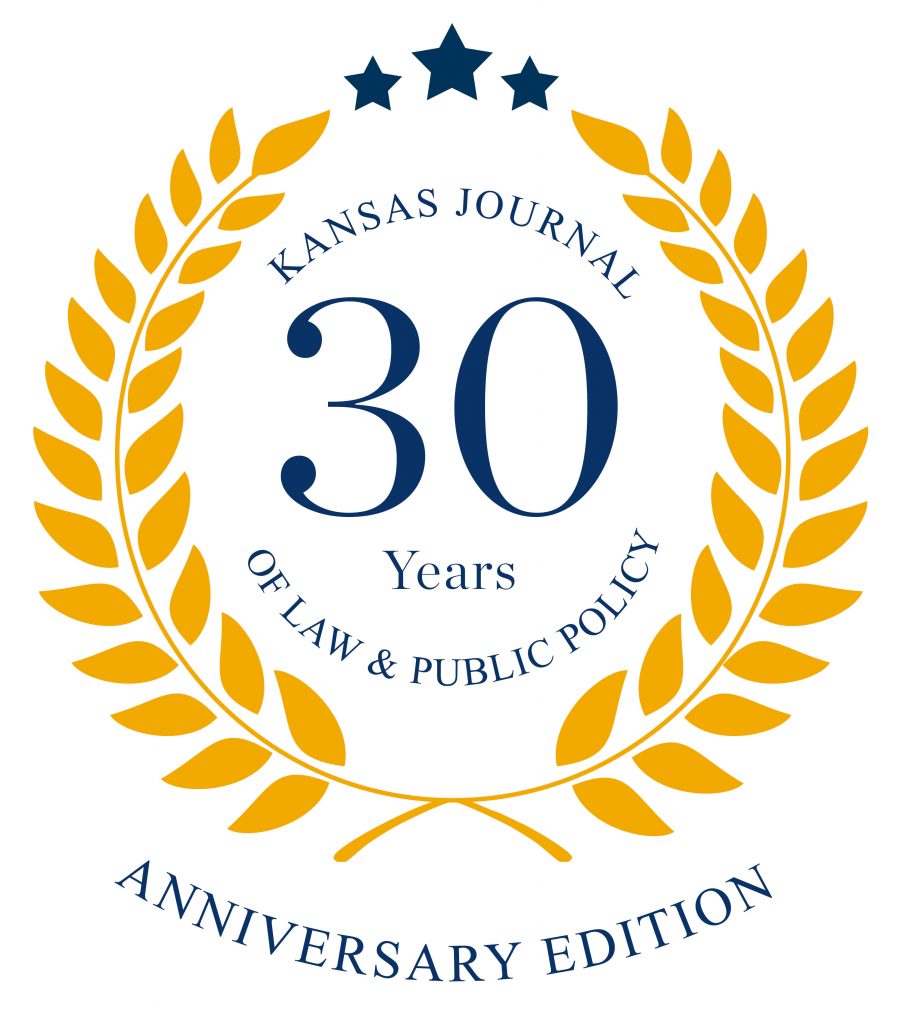 Kansas Journal 30 Years of Law & Public policy logo