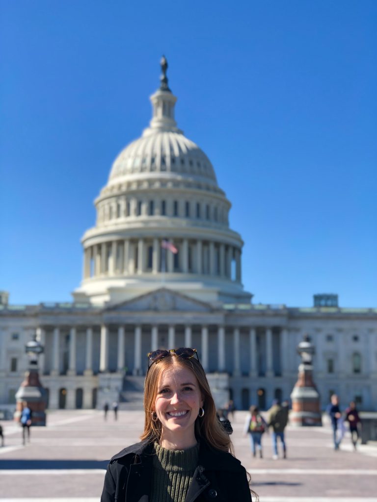 Marissa Hotujac in front of the U.S. Capitol in Washington