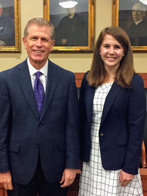Maureen Moeder and Daniel Crabtree standing together in an office.