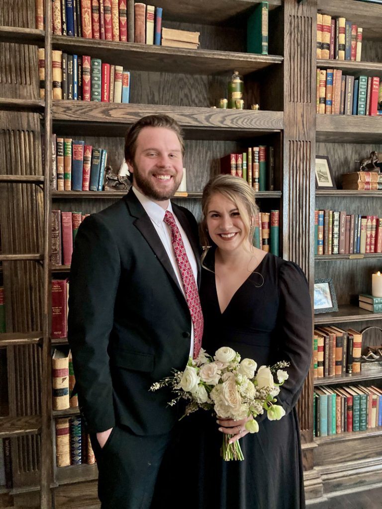 Olivia Almirudis Schneider and her husband
