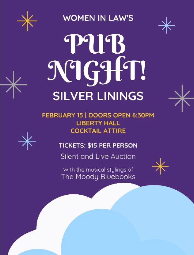 Women in Law's Pub Night flyer