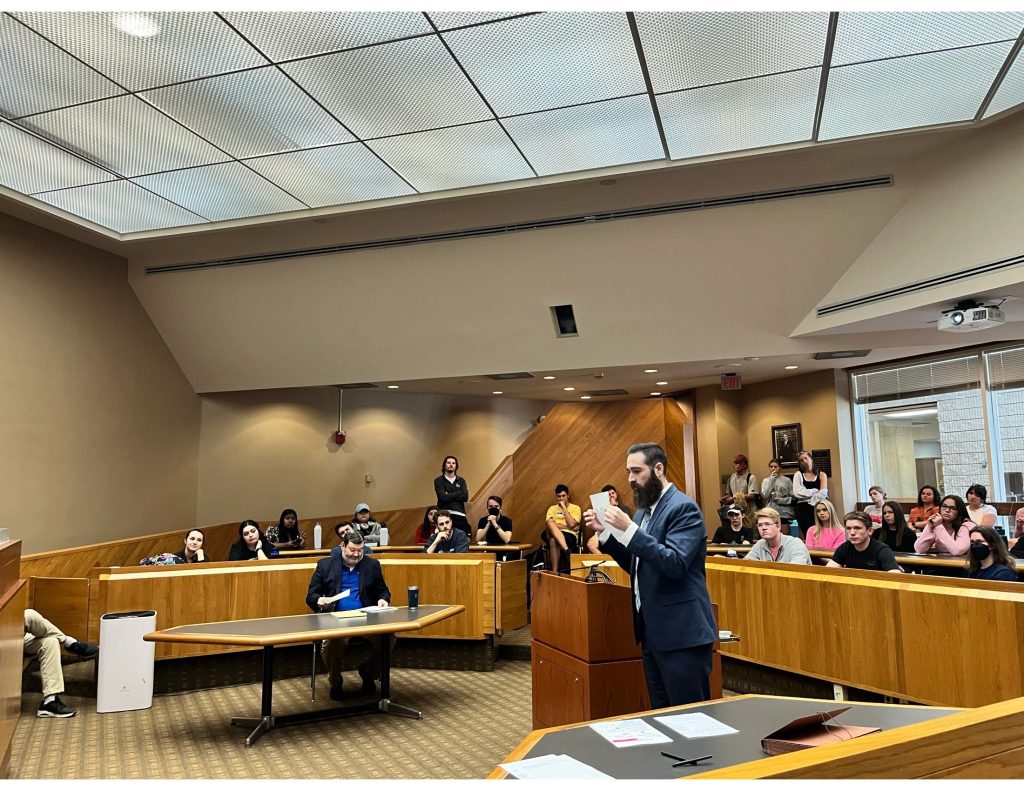 A man speaking in a court