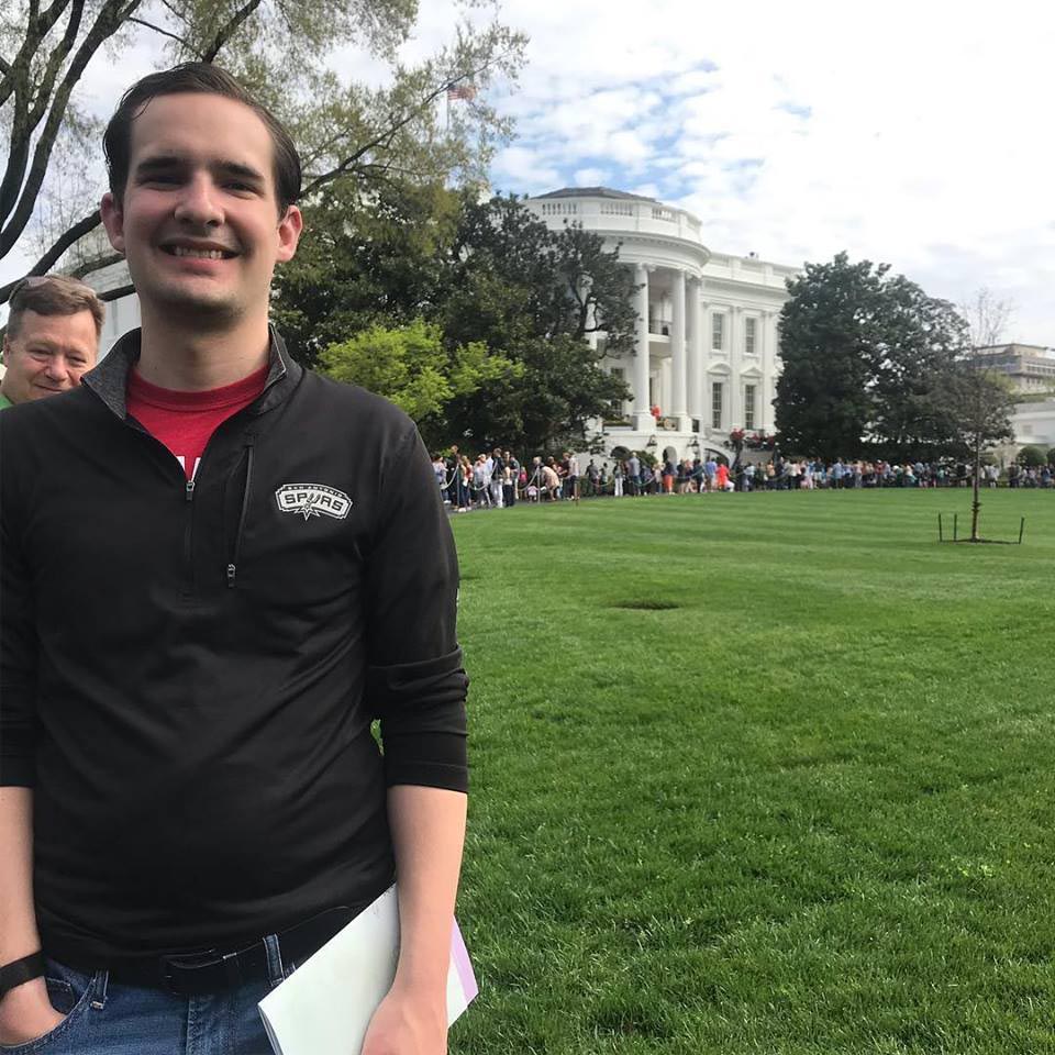 Wesley Williams in front of the White House in Washington, D.C.