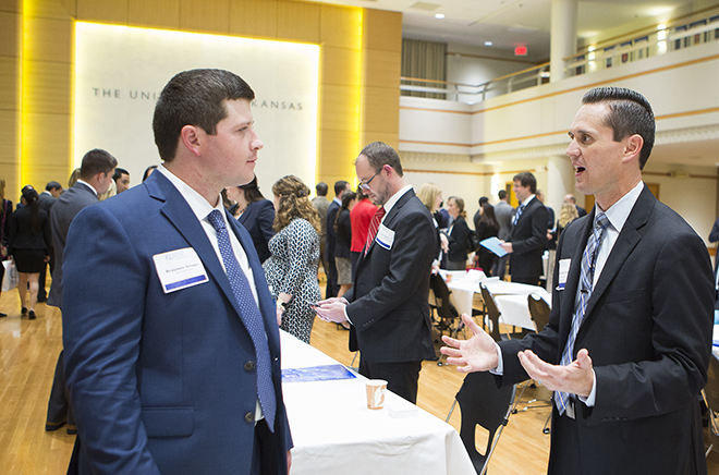 Ben Stringer, left, at Legal Career Options Day in 2015.