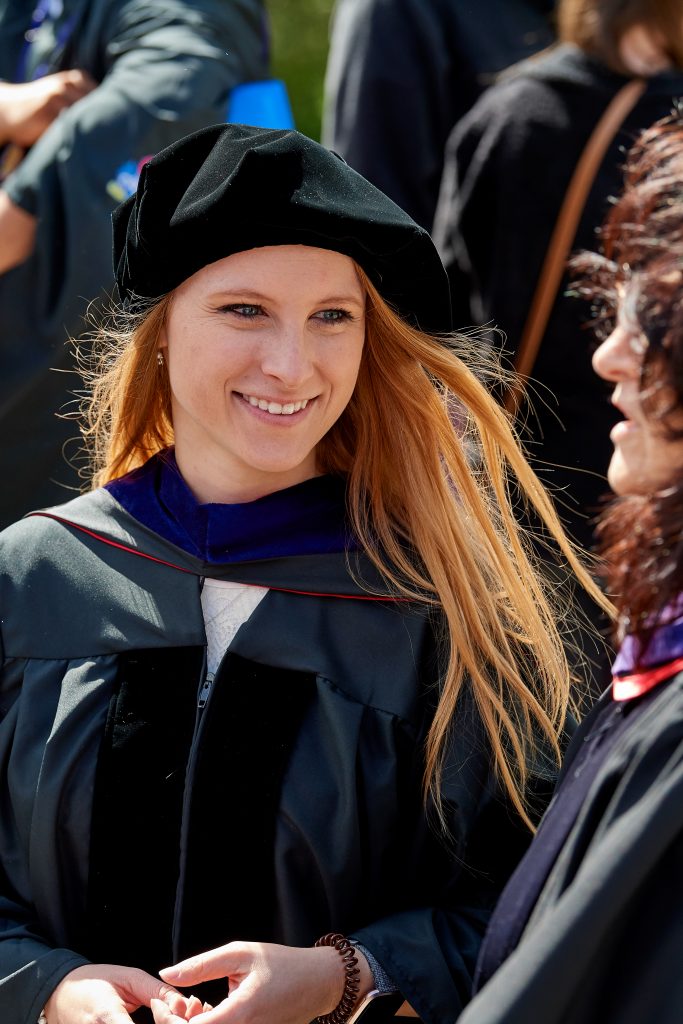 Samantha Wagner, L'18, enjoys graduation festivities on May 19, 2019. Photo by Earl Richardson Photography