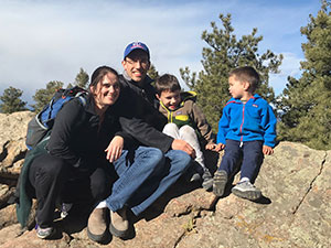 Sam LaRoque with his wife and sons.