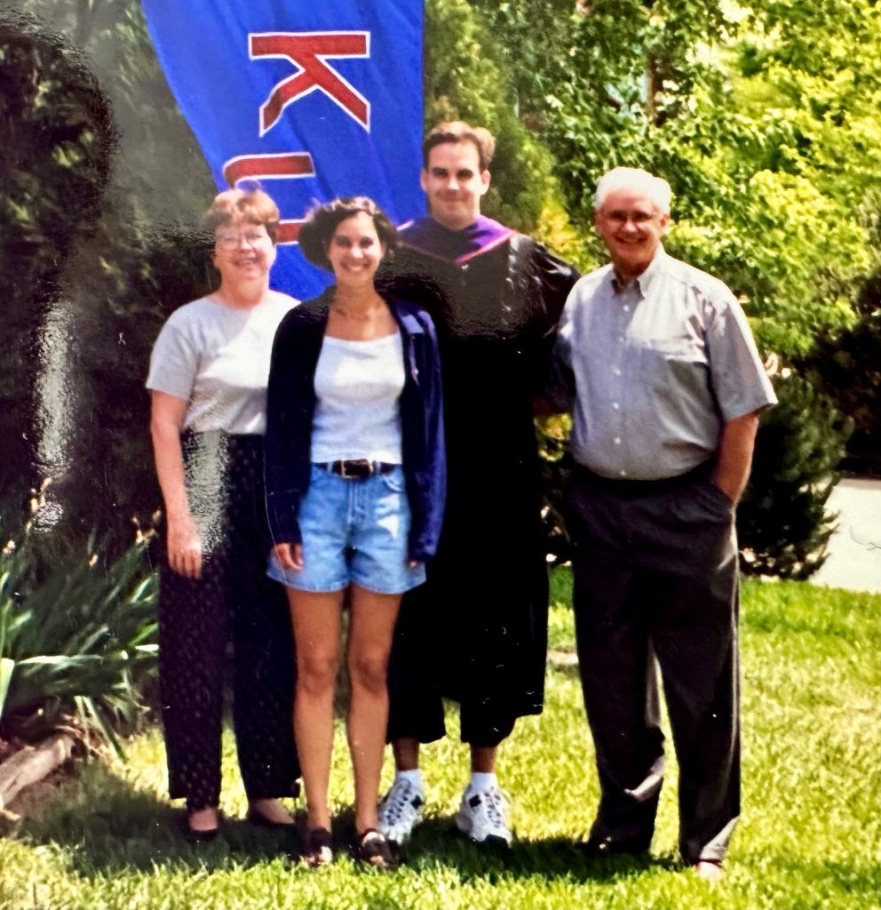 Roberts and family during his graduation in 1998
