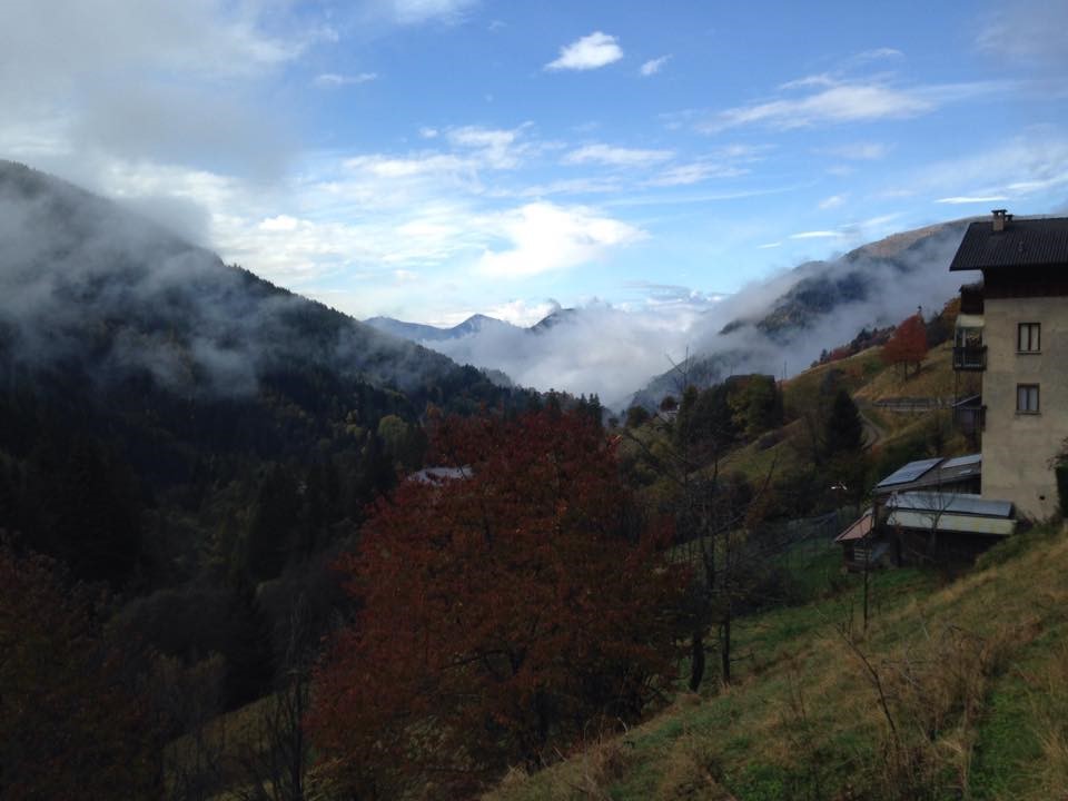Mountains with clouds in foreground