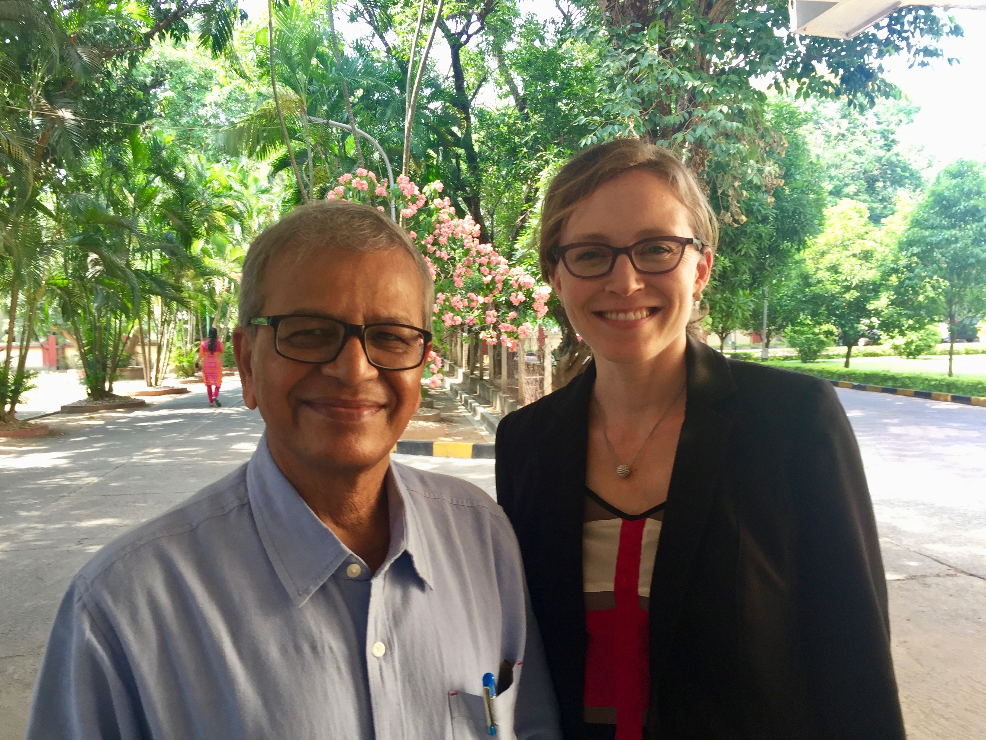 Uma Outka and Dr. Gon Chaudhuri smiling for the camera