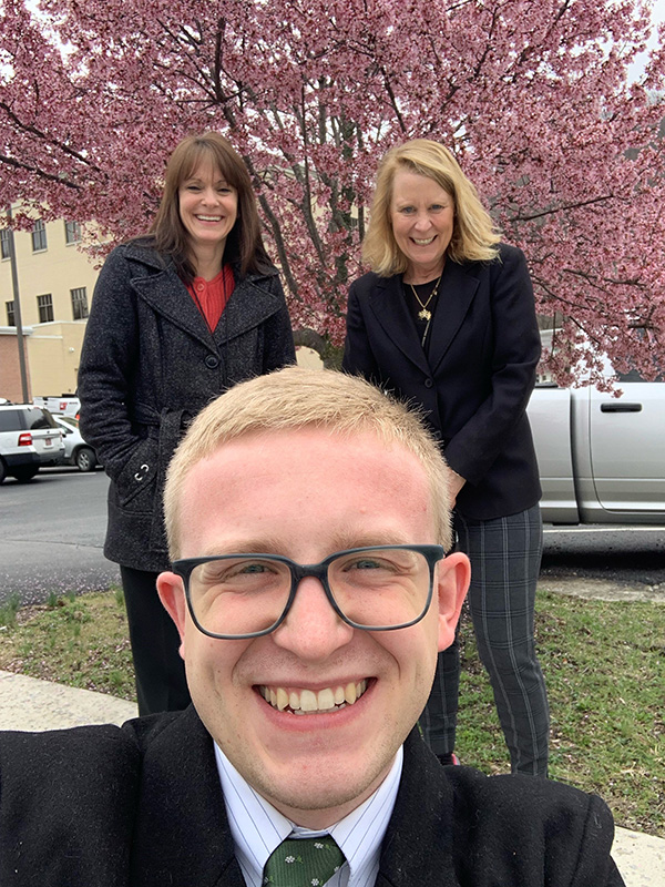 Zachary Kelsay with Hon. Debra McLaughlin, L'93