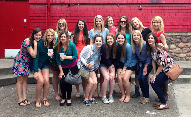 Kasey Considine (far left) with girlfriends from the 2015 graduating class.